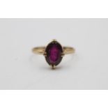 9ct gold vintage garnet ring (2.3g) Size Q