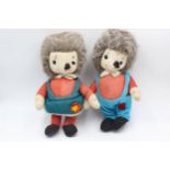 RARE Vintage MERRYTHOUGHT Mr & Mrs Twisty Hedgehog Soft Toys w/ Original Labels Items are in vintage