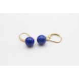 14ct gold lapis lazuli drop earrings (2.5g)