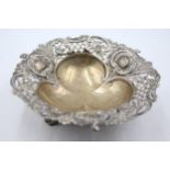 Antique Hallmarked 1895 London STERLING SILVER Ornate Bon Bon Dish (86g) Maker - Possibly - Hubert