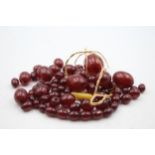 True vintage cherry Bakelite beads for re-stringing purposes (63g)