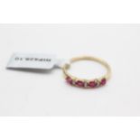 9ct gold ruby & clear gemstone ring (1.9g) Size U