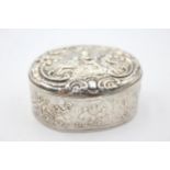 Antique Victorian Hallmarked 1890 London STERLING SILVER Pill / Trinket Box 40g Maker - William