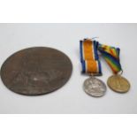 WW1 Death Plaque w/ Medal Pair Named Inc Death Plaque Named To Frank Arthur Hogger, Medals To G-