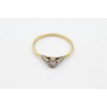 18ct gold & platinum diamond ring (1.7g) Size P