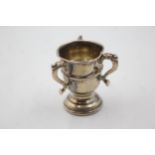 Antique Edwardian 1905 Birmingham STERLING SILVER 3 Handled Miniature Trophy 9g Maker - Levi &