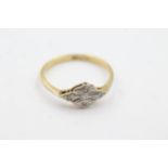 18ct gold & platinum diamond dress ring (2.5g) Size Q