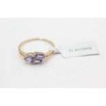 9ct gold diamond & tanzanite dress ring (1.7g) Size U