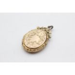 6ct gold back & front antique locket (3.3g)