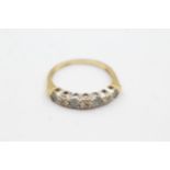 9ct gold aquamarine & diamond ring (1.8g) Size L