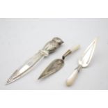 3 x Antique / Vintage Hallmarked .925 STERLING SILVER Bookmarks (17g) In antique / vintage condition