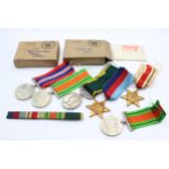 2 x WW2 Boxed MEDAL Groups Inc Name, War, Defence, Territorial Etc Inc War & Defence To Mrs J