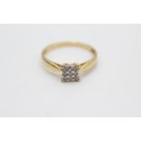 18ct gold diamond pave set ring (2.2g) Size O