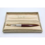 Vintage PARKER 51 Burgundy FOUNTAIN PEN w/ Rolled Silver Cap WRITING Boxed Vintage PARKER 51 Burgun