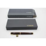 PARKER 75 Brown Lacquer FOUNTAIN PEN w/ 14ct Gold Nib WRITING Boxed PARKER 75 Brown Lacquer FOUNTAI