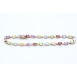 10ct gold garnet, amethyst, citrine, topaz & peridot tennis bracelet (4.3g)