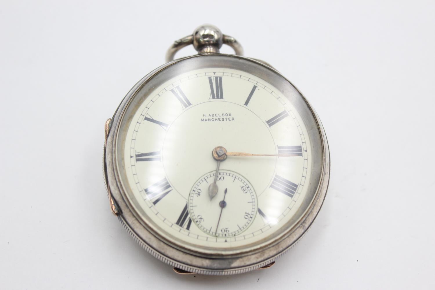 Antique Gents .925 SILVER Open Face Fusee POCKET WATCH Key-Wind WORKING (169g) Antique Gents .925