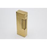 DUNHILL Gold Plated Rolagas Cigarette LIGHTER Boxed (74g) UNTESTED In previously owned condition