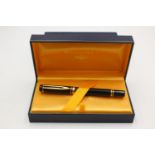 WATERMAN Ideal Black Lacquer FOUNTAIN PEN w/ 18ct Gold Nib WRITING Boxed WATERMAN Ideal Black Lacqu