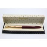 Vintage PARKER 51 Burgundy FOUNTAIN PEN w/ Rolled Gold Cap WRITING Boxed Vintage PARKER 51 Burgund