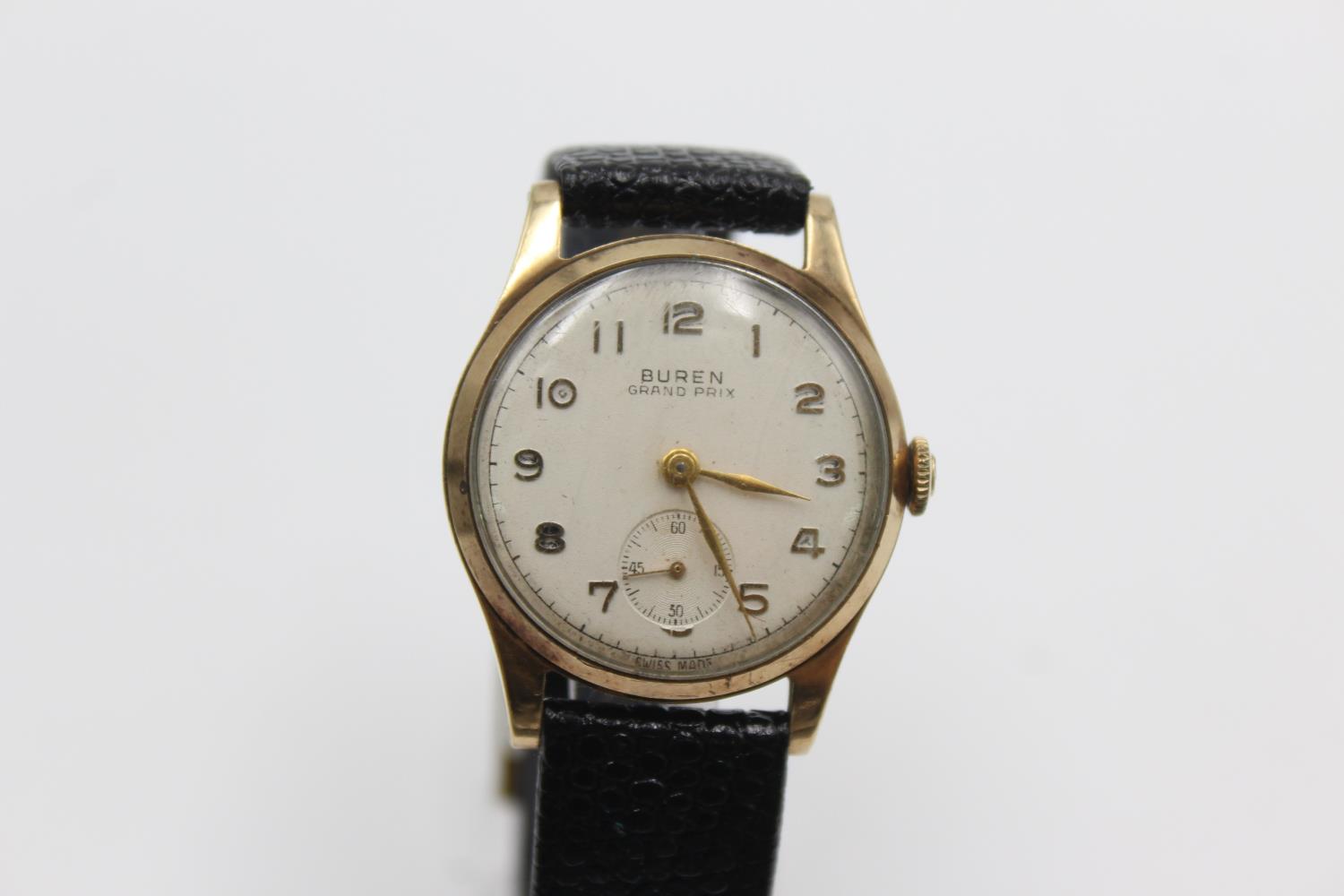 Vintage Gents BUREN GRAND PRIX 9ct GOLD WRISTWATCH HEAD Hand-Wind WORKING Vintage Gents BUREN GRAN - Image 4 of 4