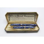 Vintage CONWAY STEWART 84 Blue FOUNTAIN PEN w/ 14ct Gold Nib, Pencil, Box Etc Vintage CONWAY STEWAR