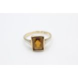 9ct gold vintage citrine cocktail ring (2.7g) Size N