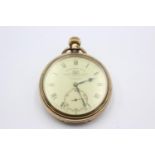 Thos Russell & Son Liverpool gents vintage rolled gold open face pocket watch handwind. Working