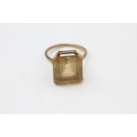 9ct gold vintage citrine cocktail ring (4.3g) Size P