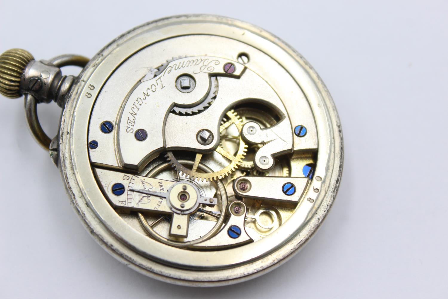 Vintage Gents LONGINES Silver Plated Open Face POCKET WATCH Hand-Wind WORKING Vintage Gents LONGIN - Image 5 of 5