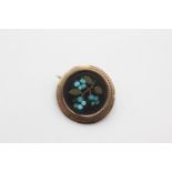 9ct gold antique pietra dura brooch, as seen (3.5g)