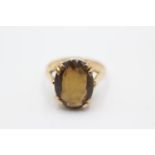 9ct gold vintage smoky quartz cocktail ring (5g) Size O