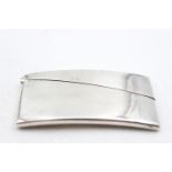 Antique Hallmarked 1922 Birmingham STERLING SILVER Curved Calling Card Case 40g Maker - Deakin &