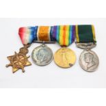 WW1 - WW2 Mounted MEDAL Group Inc 1914-15 Star Trio, Territorial Etc Inc 1914-15 Star Trio To T4-