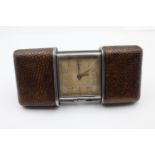 Vintage Large MOVADO ERMETO 'Hermetic Case' TRAVEL/ALARM CLOCK Hand-Wind WORKING RARE Vintage