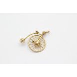 9ct gold vintage high wheeler bicycle charm (1.6g)