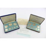 2 x 1975 COINAGE OF BELIZE Franklin Mint 8 Coin Proof Sets inc 102g Silver Proof One proof set and