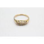 18ct gold antique old cut diamond five stone ring (2.5g) Size M