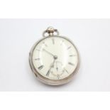 Antique Gents .925 SILVER Cased Fusee Verge POCKET WATCH Key-Wind WORKING 132g Antique Gents