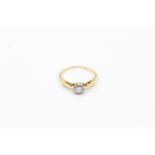 18ct gold diamond solitaire ring (1.6g) Size J