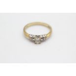 9ct gold vintage diamond solitaire ring (2.3g) Size N