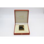 S.T DUPONT Paris Gold Plated & Black Lacquer Cigarette LIGHTER Boxed - IJ8BA68 UNTESTED In
