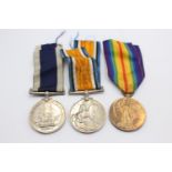 WW1 Navy Long Service Medal Group To 351293 G.V Firth S.B.S.R.N In vintage condition Signs of