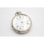 Vintage Gents .800 SILVER Cased Open Face POCKET WATCH Key-Wind WORKING 77g Vintage Gents .800