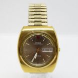 OMEGA Mega Quartz Geneve 32H3 gent's vintage gold plated wristwatch battery powered not running -