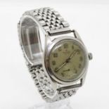 ROLEX Oyster gent's vintage stainless steel wristwatch handwind 15 jewel working. Rolex signed