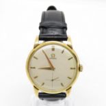 OMEGA 14ct gold gent's vintage wristwatch hand wind working Omega cal 267 17 jewel movement No.
