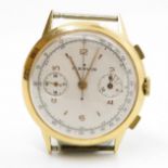 Marvin 2 Register 18ct gold gent's vintage 1950's chronograph wristwatch hand wind, Marvin signed