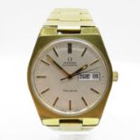 OMEGA Geneve gent's vintage gold tone wristwatch automatic working Omega cal: 1022 movement No