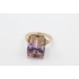 9ct gold ametrine & diamond cocktail ring (5.6g) Size O